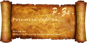 Petrovits Zsóka névjegykártya